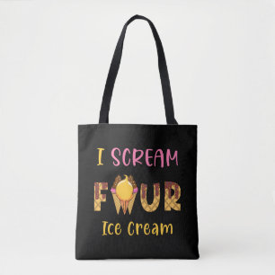 Tote Bag Je hurle Quatre Crème de glace Enfants Garçon Fill
