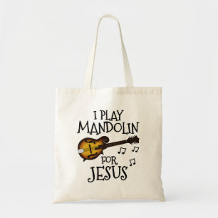 Tote Bag Je Joue Le Mandolin Pour Jésus, Mandoliniste Chrét