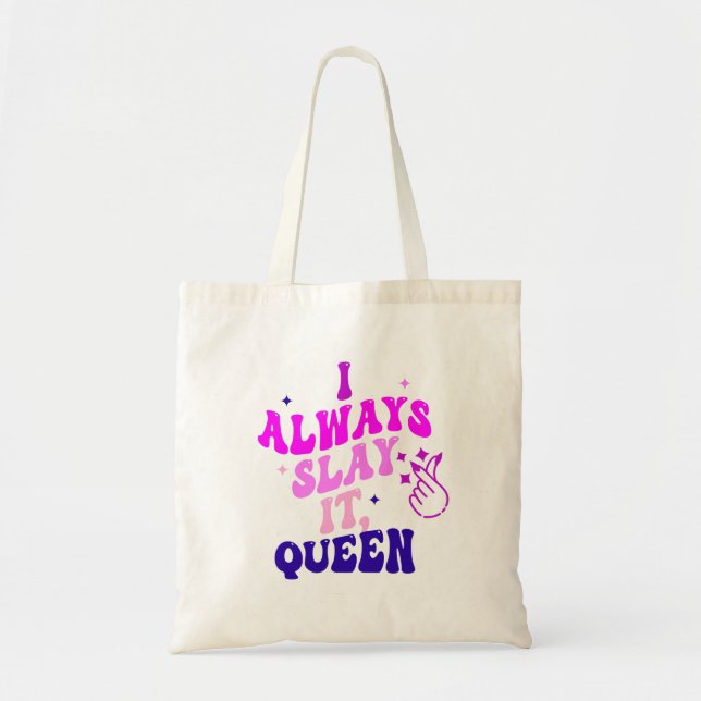 Tote Bag je le tue toujours queen coffee (Devant)