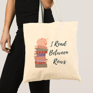 Tote Bag Je lis entre les rangs Amateur de livres de croche