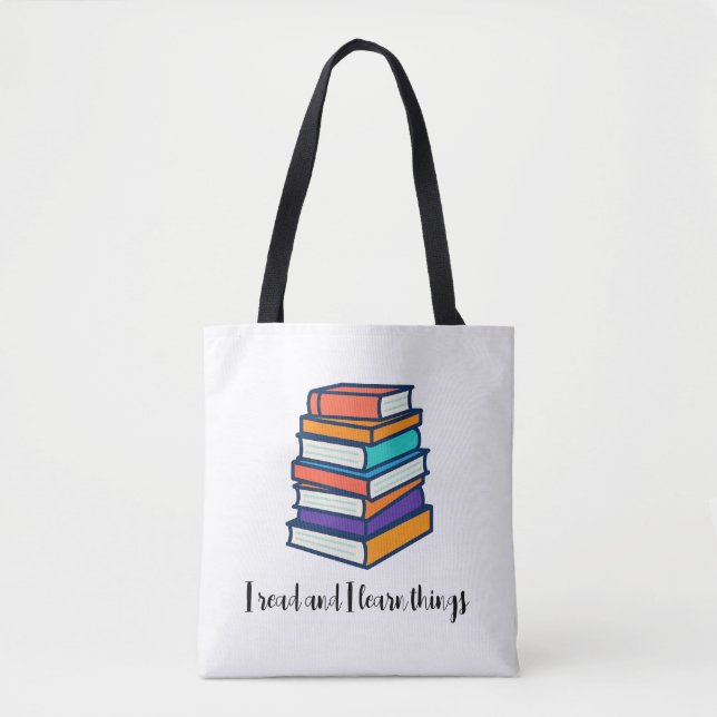 Tote Bag Je lis et j'apprends des choses (Devant)