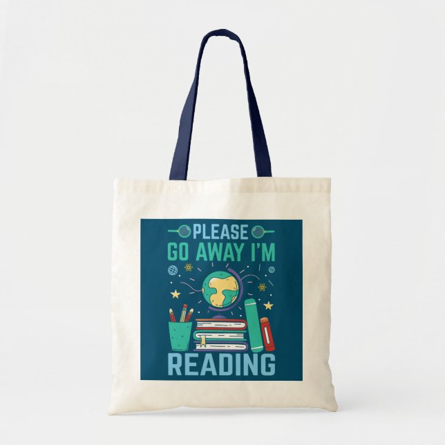 Tote Bag Je lis Funny Bookworm Librarian Library (Devant)