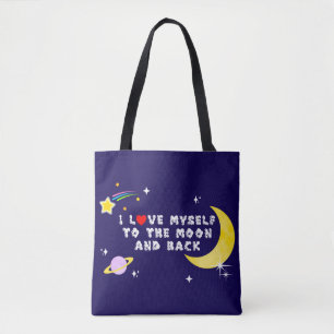 Tote Bag Je m'aime à la lune et le retour positif