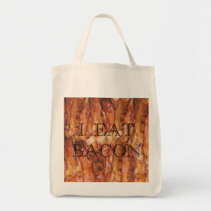 Tote Bag Je mange du texte Bacon avec Arrière - plan