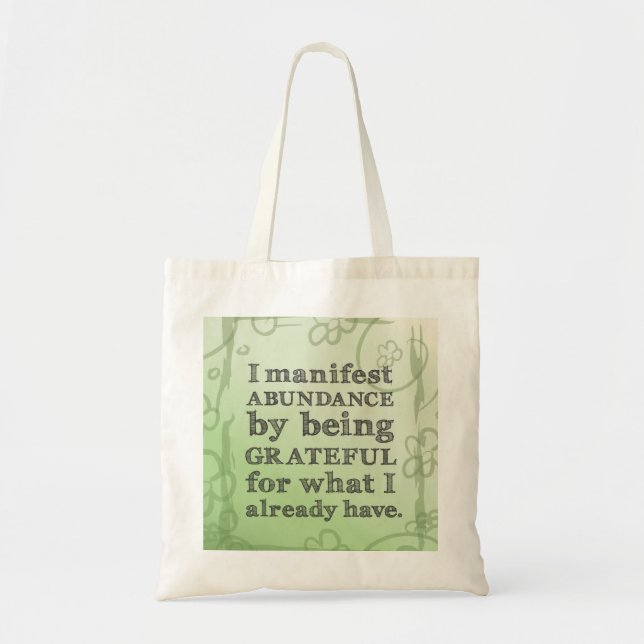 Tote Bag Je Manifeste L'Abondance En Étant Une Affirmation  (Devant)