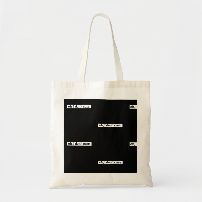 Tote Bag Je me fiche du message sarcastique (Devant)
