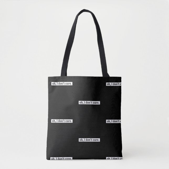 Tote Bag Je me fiche du message sarcastique (Devant)