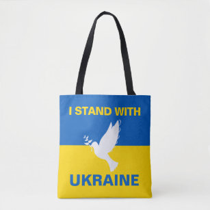 Tote Bag Je me tiens avec l'Ukraine Pavillon ukrainien Dove