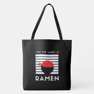 Tote Bag Je Mets Le « Amen » Dans Le Ramen   Drôle En Noir 