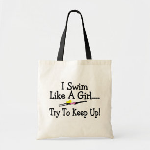 Tote Bag Je nage comme un essai de fille pour continuer
