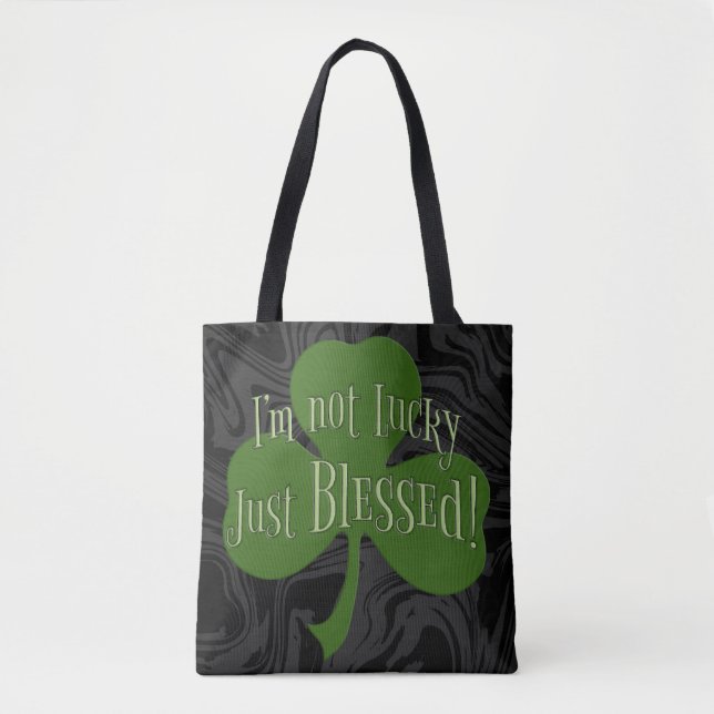 Tote Bag Je n'ai pas de chance, juste bienheureux design Sh (Devant)
