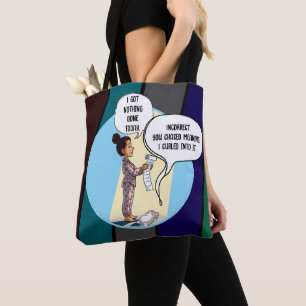 Tote Bag Je N'ai Rien Fait Aujourd'hui Humour de Chat
