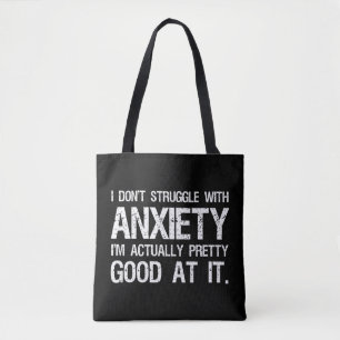 Tote Bag Je ne me bats pas avec l'anxiété