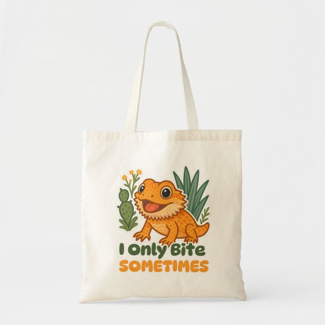 Tote Bag Je Ne Mords Que Parfois - Drôle Dragon Arboré (Devant)