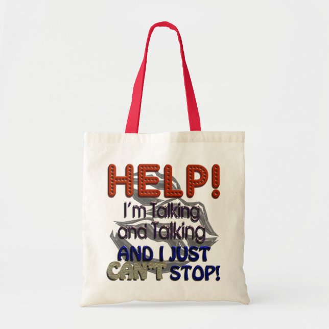 Tote Bag Je ne peux pas cesser de parler (Devant)