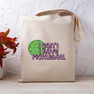 Tote Bag Je ne peux pas, j'ai du pickleball Violet et ver