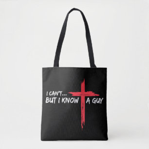 Tote Bag Je ne peux pas mais je connais un gars Jésus Croix