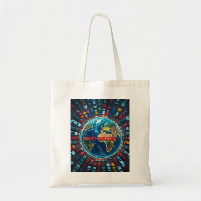 Tote Bag Je ne peux pas respirer - pollution De l'environne (Devant)