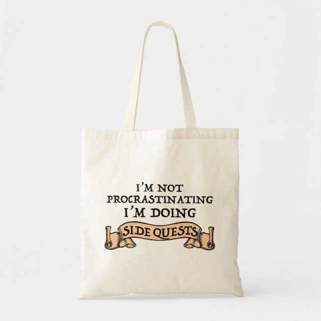 Tote Bag Je ne procrastine pas - Je fais des quêtes seconda (Devant)