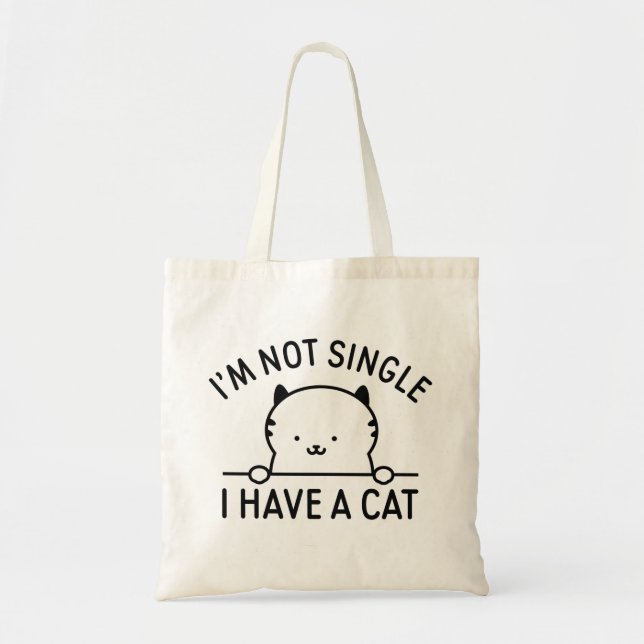 Tote Bag Je ne suis pas célibataire j'ai un chat (Devant)