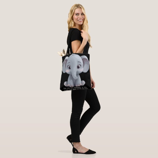 Tote Bag Je ne suis pas l'éléphant dans la pièce (Sur le modèle)