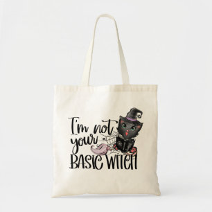 Tote Bag Je ne suis pas ta sorcière élémentaire Chat noir