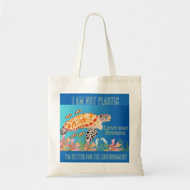 Tote Bag Je ne suis pas Turtle en plastique (Devant)