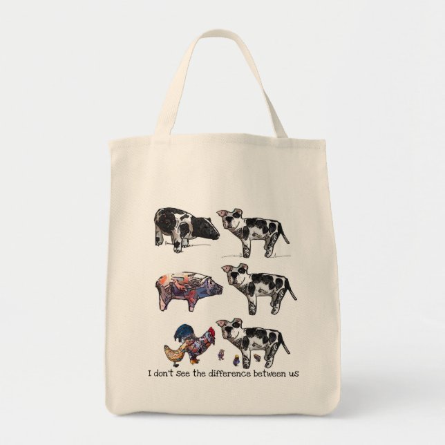 Tote Bag Je ne vois pas la différence entre nous (Devant)