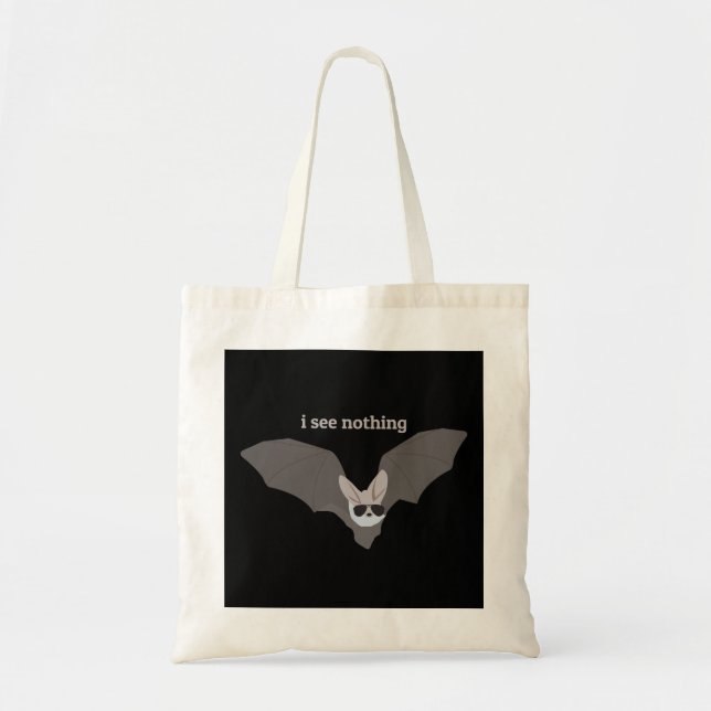 Tote Bag Je Ne Vois Rien - Chat Portant Des Lunettes De Sol (Devant)