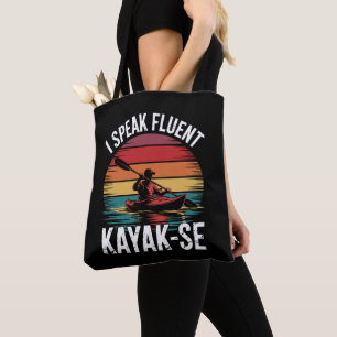 Tote Bag Je parle couramment Kayak-Ese Kayakiste en kayak V