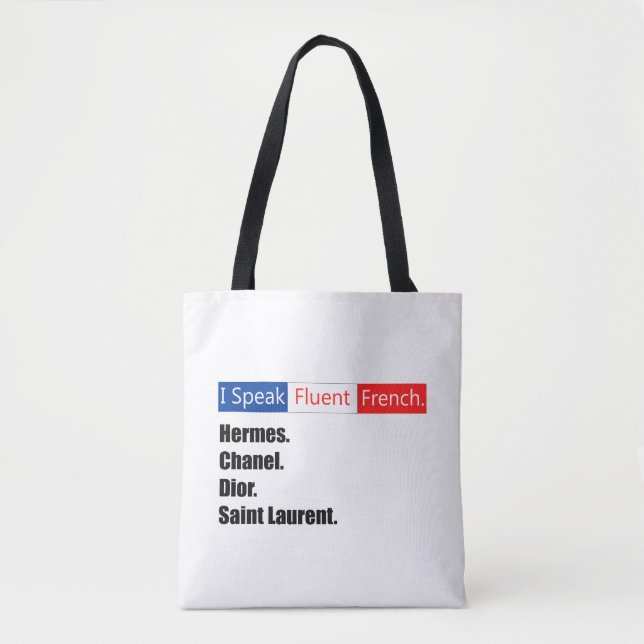 Tote Bag Je parle français fluide (Devant)