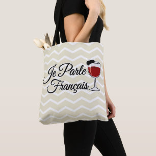 Tote Bag Je Parle Francais je parle le béret en verre de
