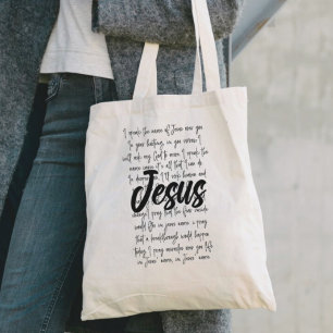 Tote Bag Je Parle Le Nom De Jésus Sur Vous Chrétien