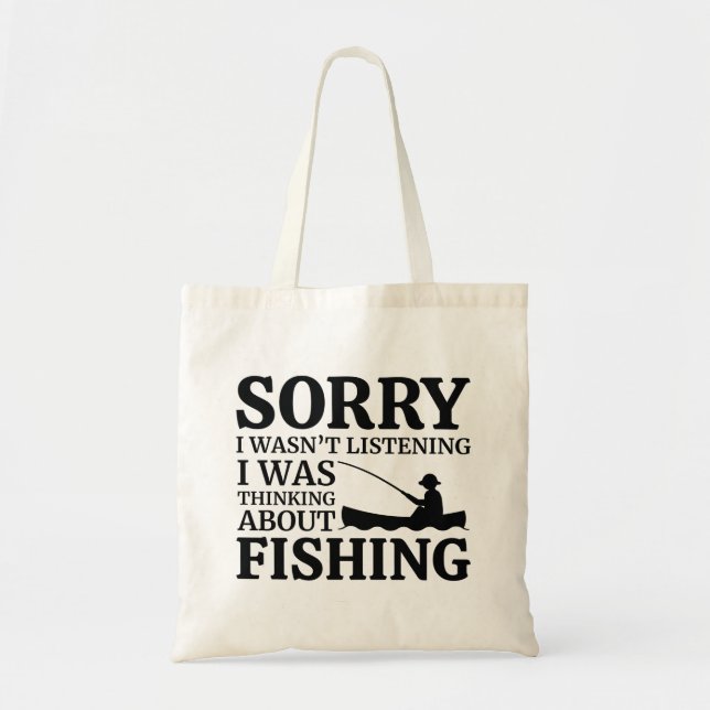 Tote Bag Je Pensais À La Pêche (Devant)