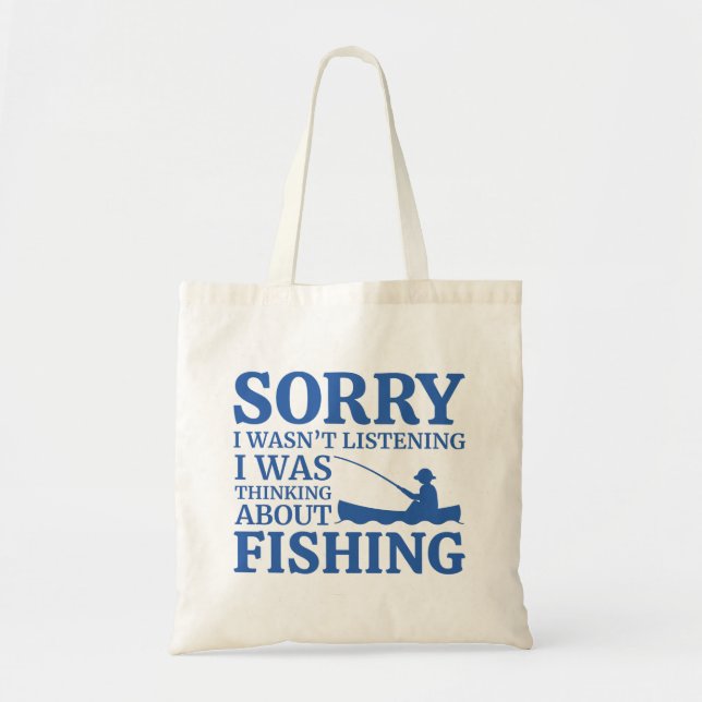 Tote Bag Je Pensais À La Pêche (Devant)