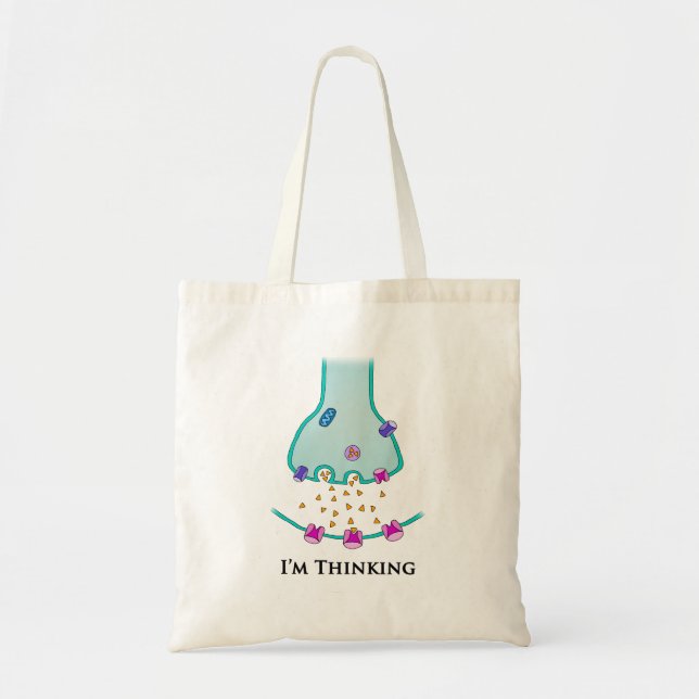 Tote Bag Je pense neurone synapse (Devant)