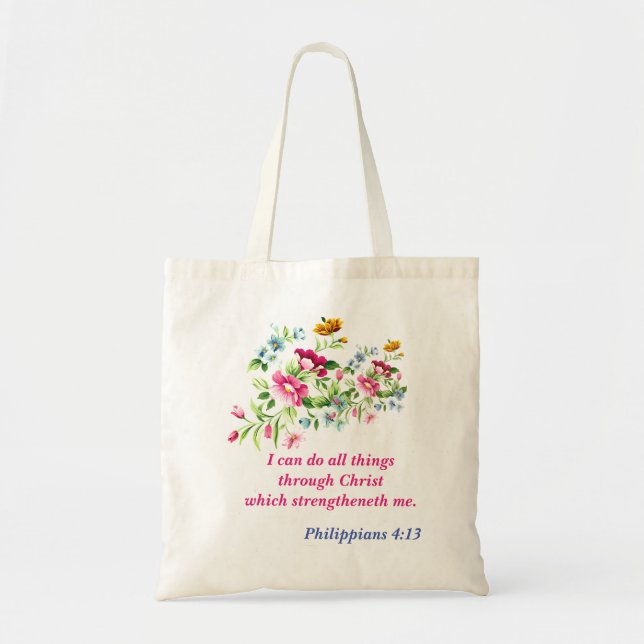 Tote Bag Je peux faire tout par le Christ (Devant)