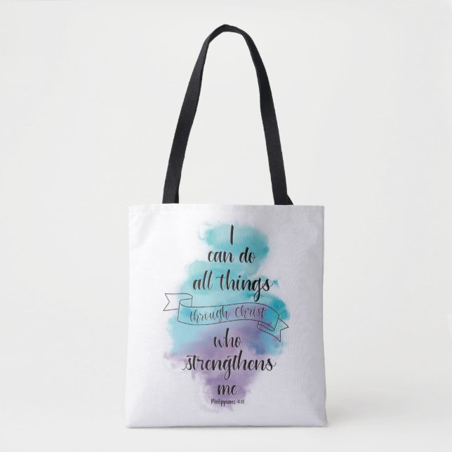 Tote Bag Je peux faire tout par le Christ (Devant)