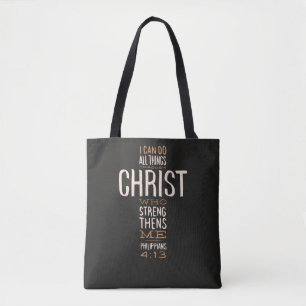 Tote Bag Je Peux Faire Toutes Les Choses À Travers Le Chri