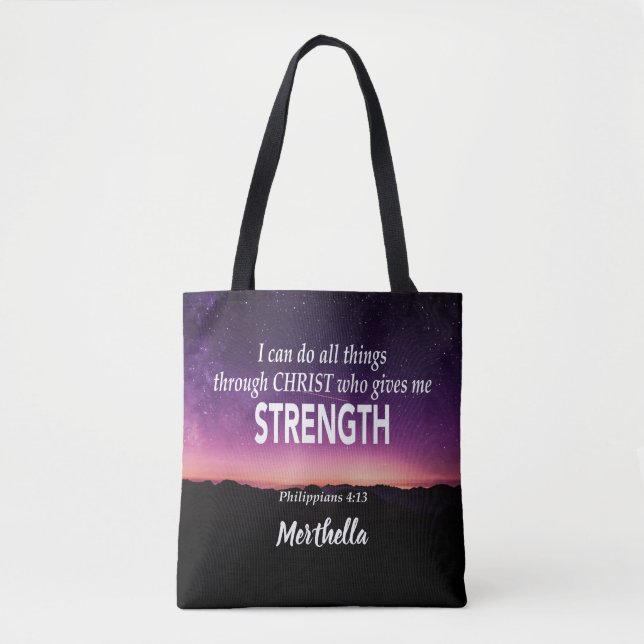 Tote Bag JE PEUX FAIRE TOUTES LES CHOSES Christian (Devant)
