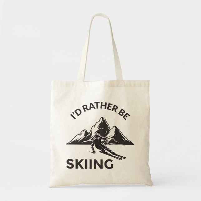 Tote Bag Je Plais Plutôt Skier - Cadeau Skier, Sport D'Hive (Devant)