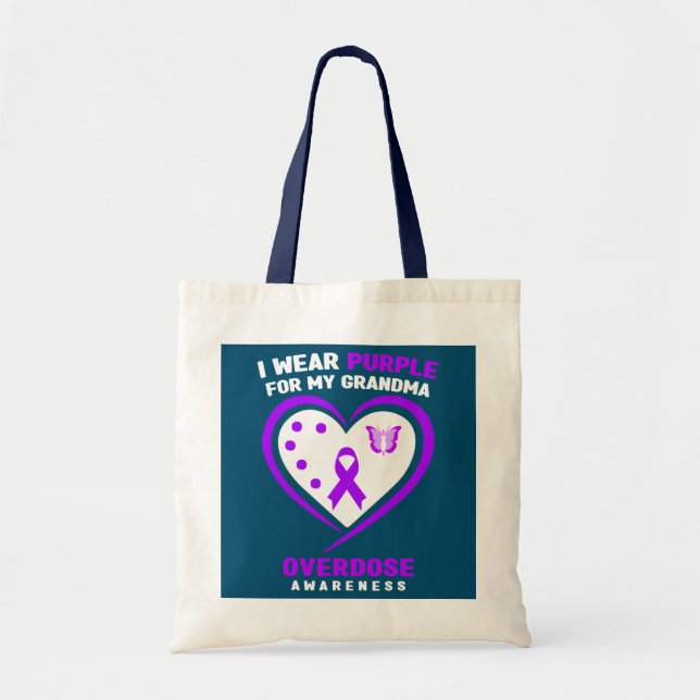 Tote Bag Je Porte Du Purple Pour Ma Sensibilisation À La Su (Devant)