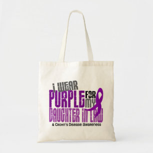 Tote Bag Je porte la maladie de Crohn pourpre de la