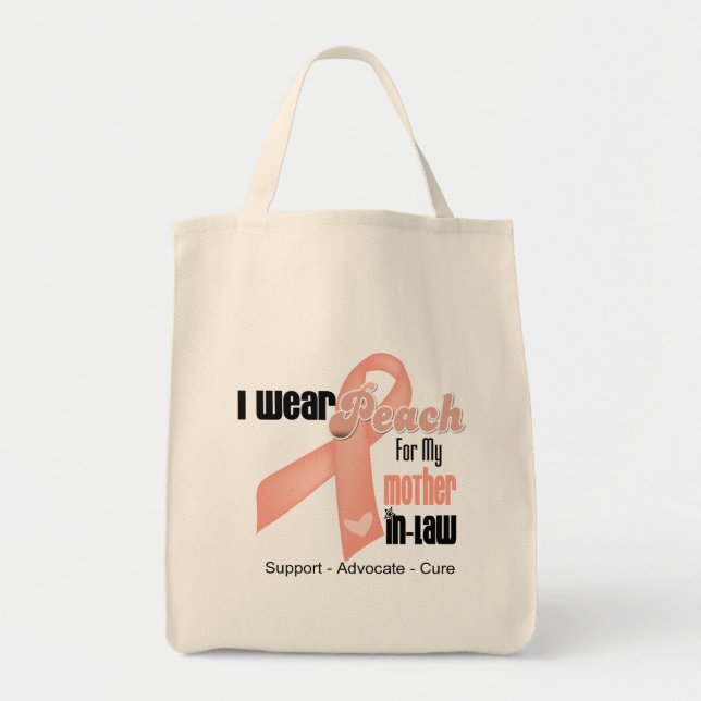 Tote Bag Je Porte La Pêche Pour Ma Belle-Mère - Cancer De L (Devant)