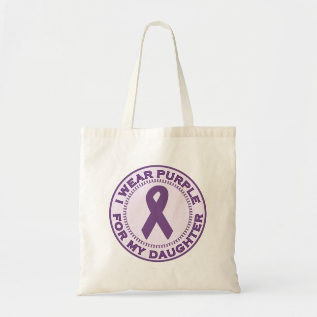 Tote Bag Je porte le pourpre pour ma fille (Devant)