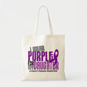 Tote Bag Je porte le pourpre pour ma maladie de Crohn de la