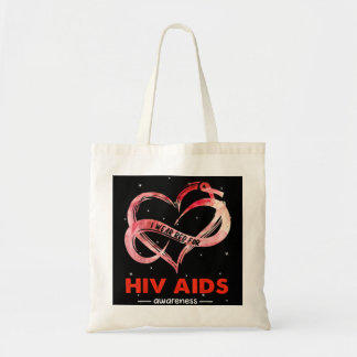 Tote Bag Je porte le rouge pour la sensibilisation au VIH/S