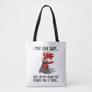 Tote Bag Je Pourrais Avoir L'Air Calme Mais Dans Ma Tête Je