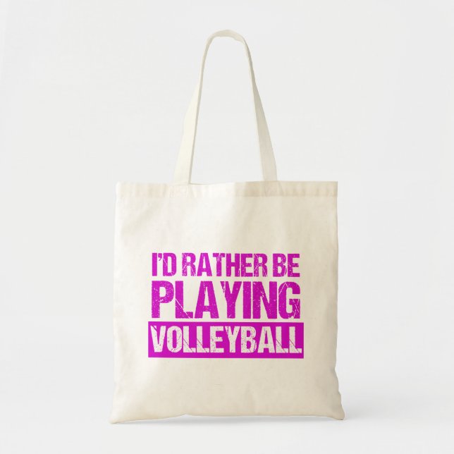 Tote Bag Je préfère jouer au volley-ball (Devant)