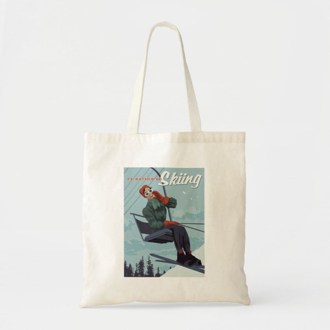 Tote Bag Je préfère skier Imprimer (Devant)